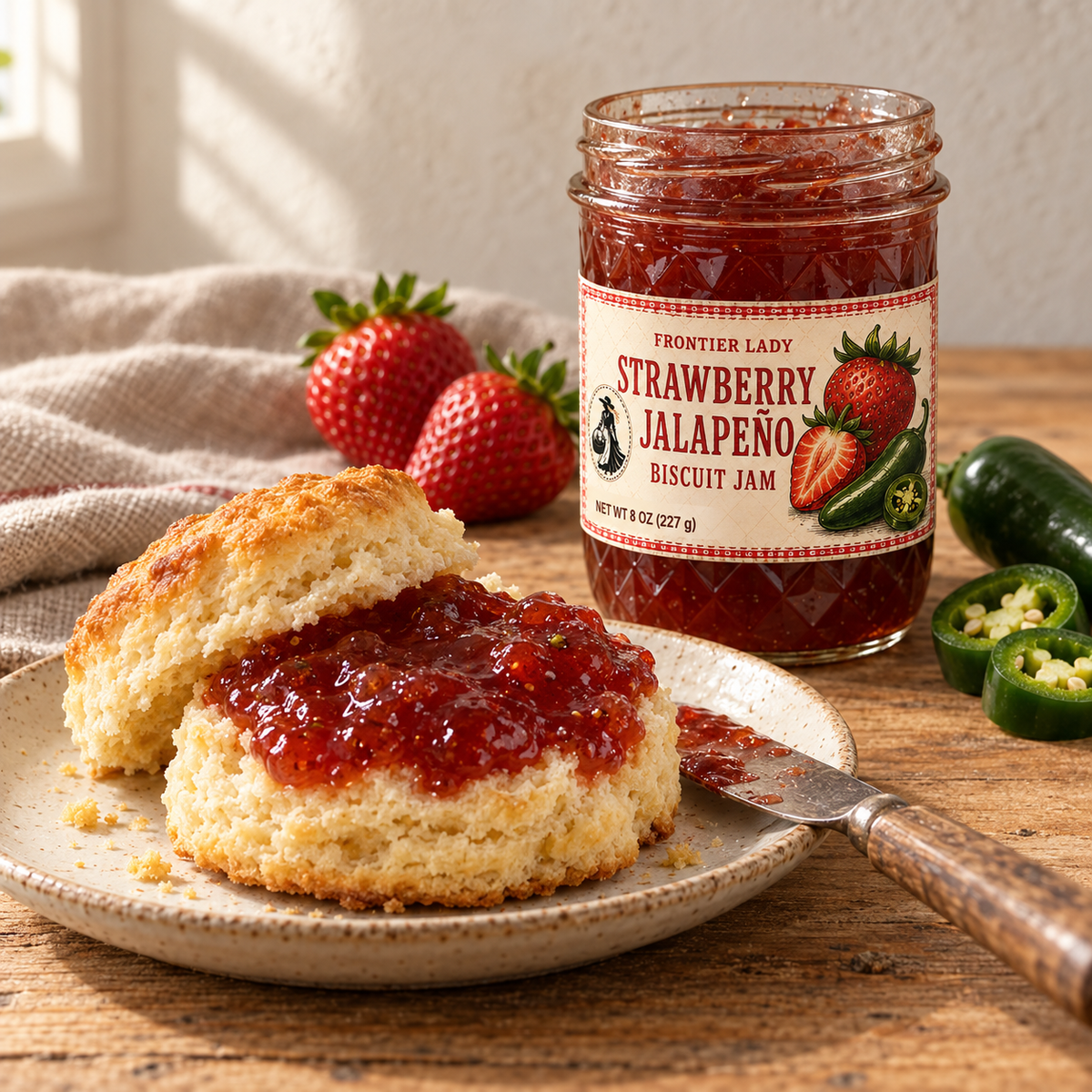 Strawberry Jalapeño Biscuit Jam