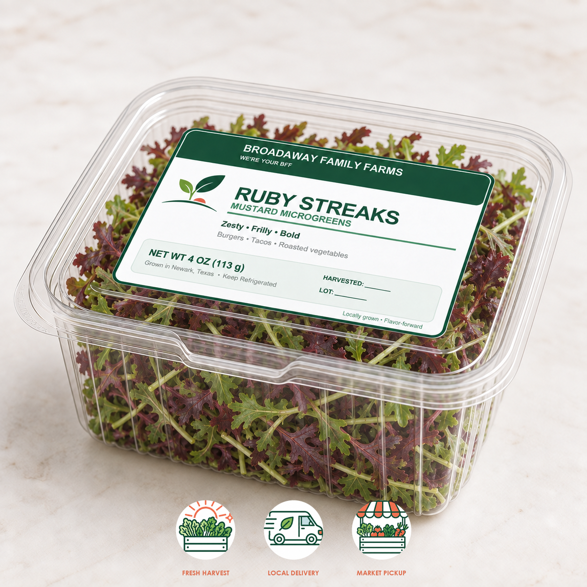 Ruby Streaks Mustard Microgreens